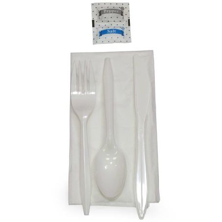 Wholesale Prime Source Case Medium Cutlery Kit With Salt & Pepper- Bulk