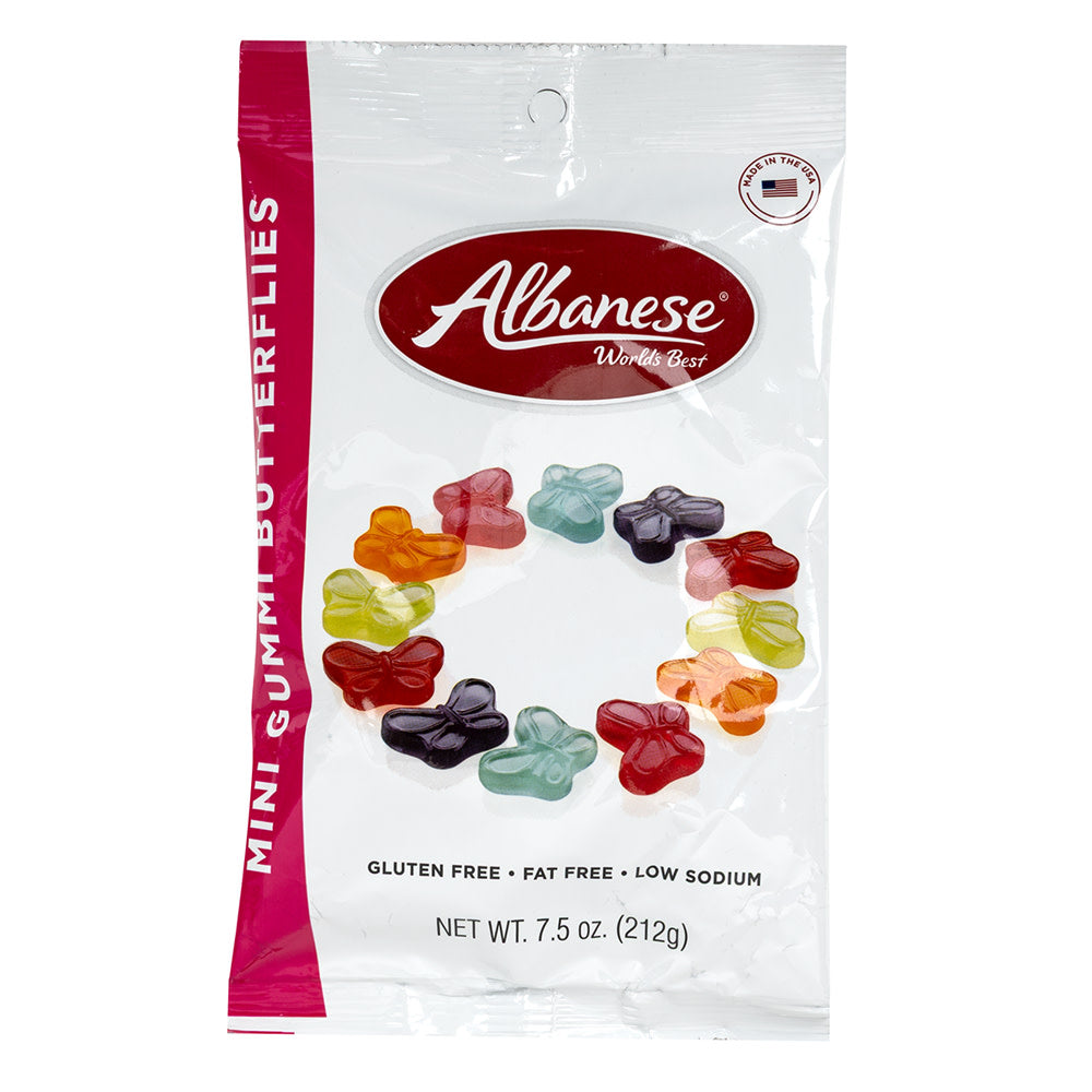Wholesale Albanese Mini Gummi Butterflies 7.5 Oz Peg Bag *Sf Dc Only*- Bulk