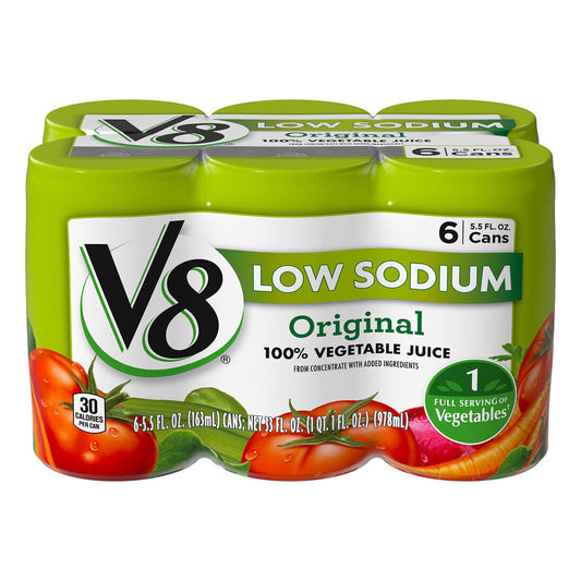 Wholesale V8 Case V-8 Low Sodium Vegetable Juice 5.5Oz- Bulk