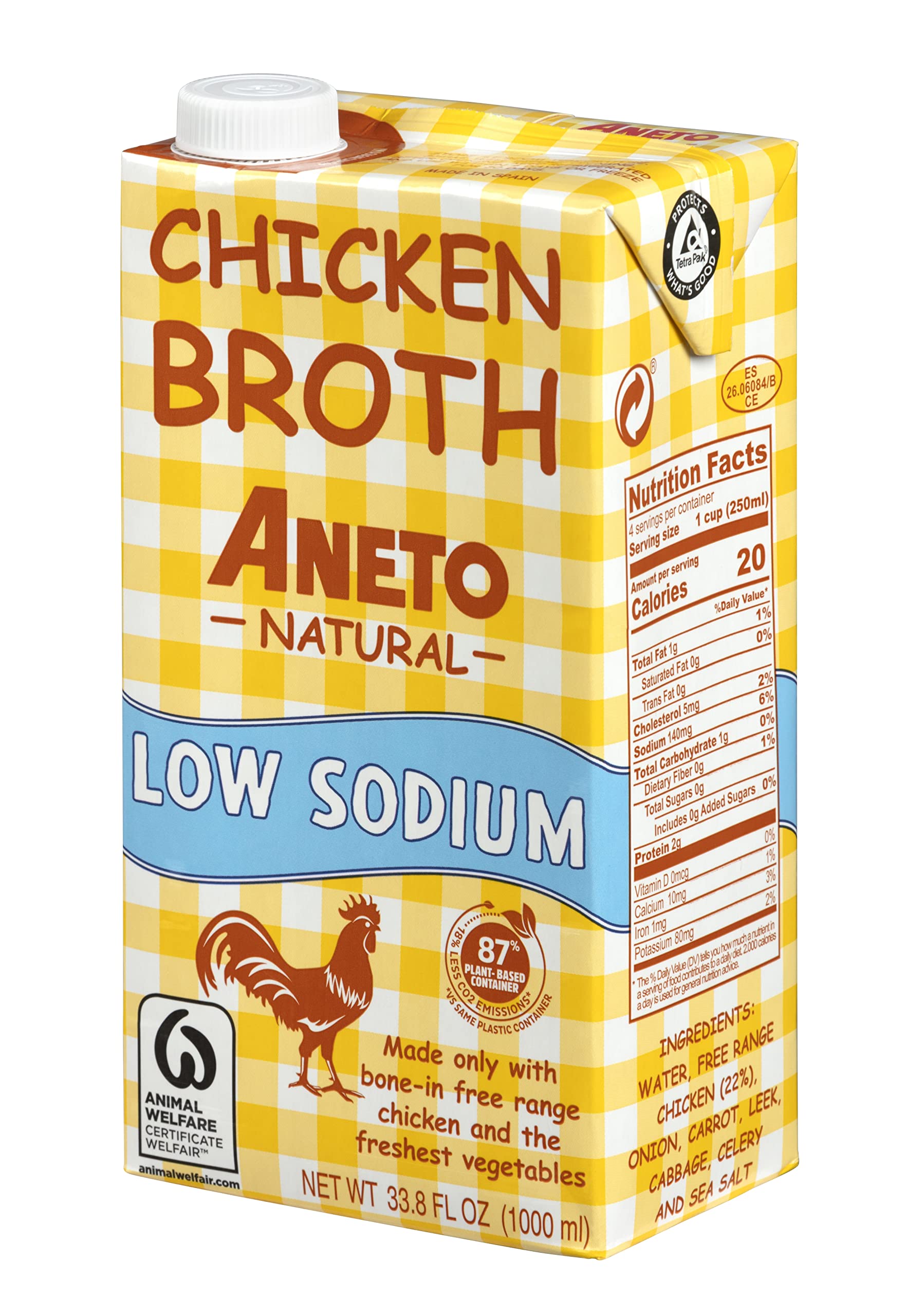 Wholesale Aneto Low Sodium Chicken Broth 6/34- Bulk