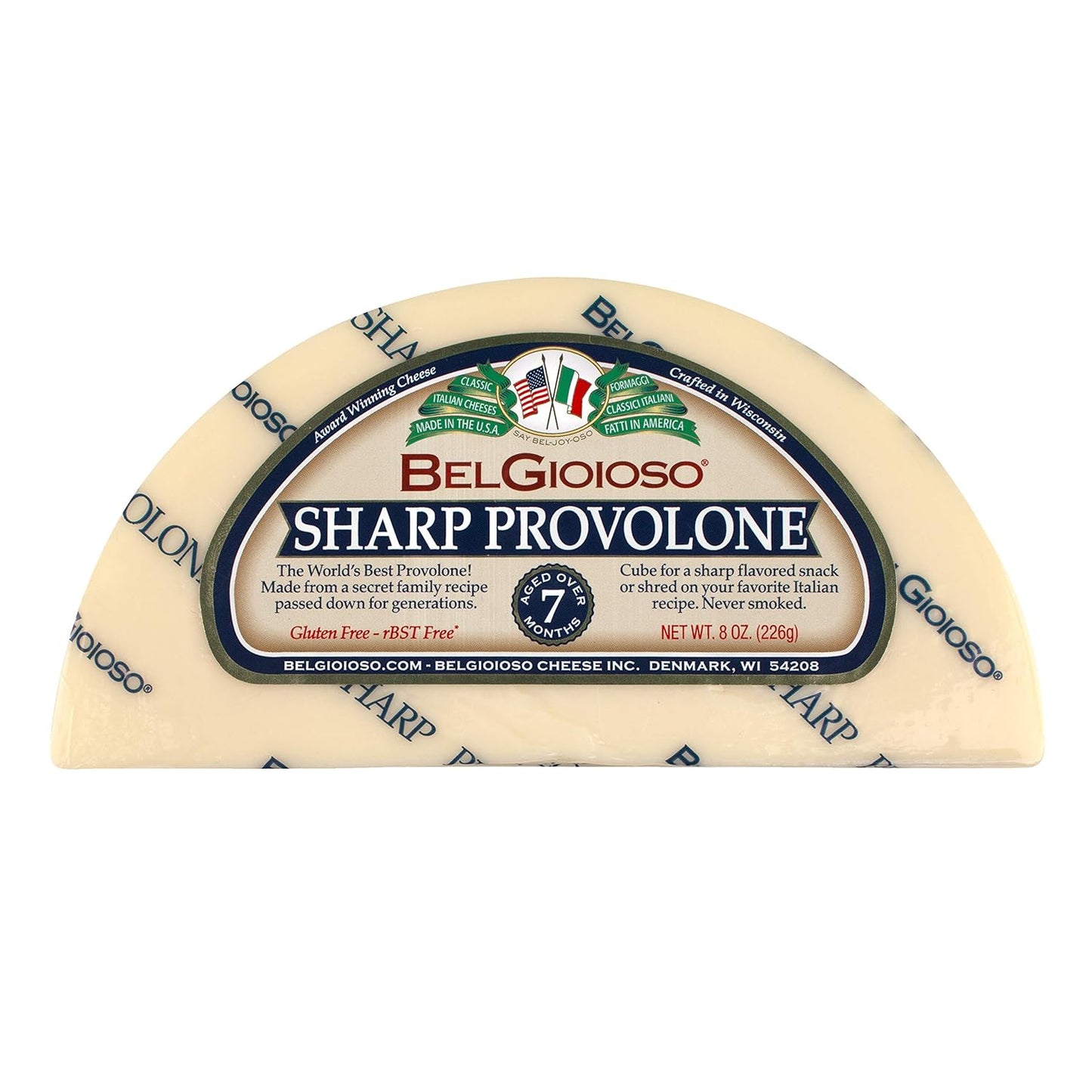 Wholesale Belgioioso Case Extra Sharp Provolone Cheese Wedges- Bulk