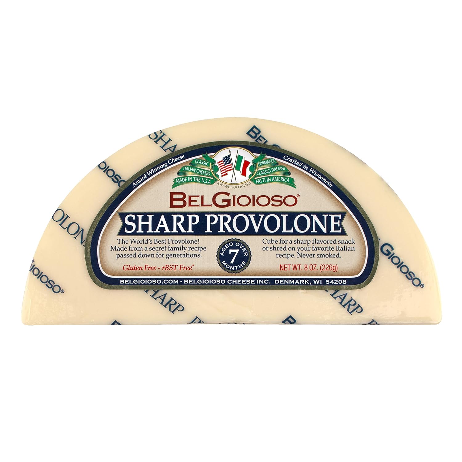 Wholesale Belgioioso Case Extra Sharp Provolone Cheese Wedges- Bulk