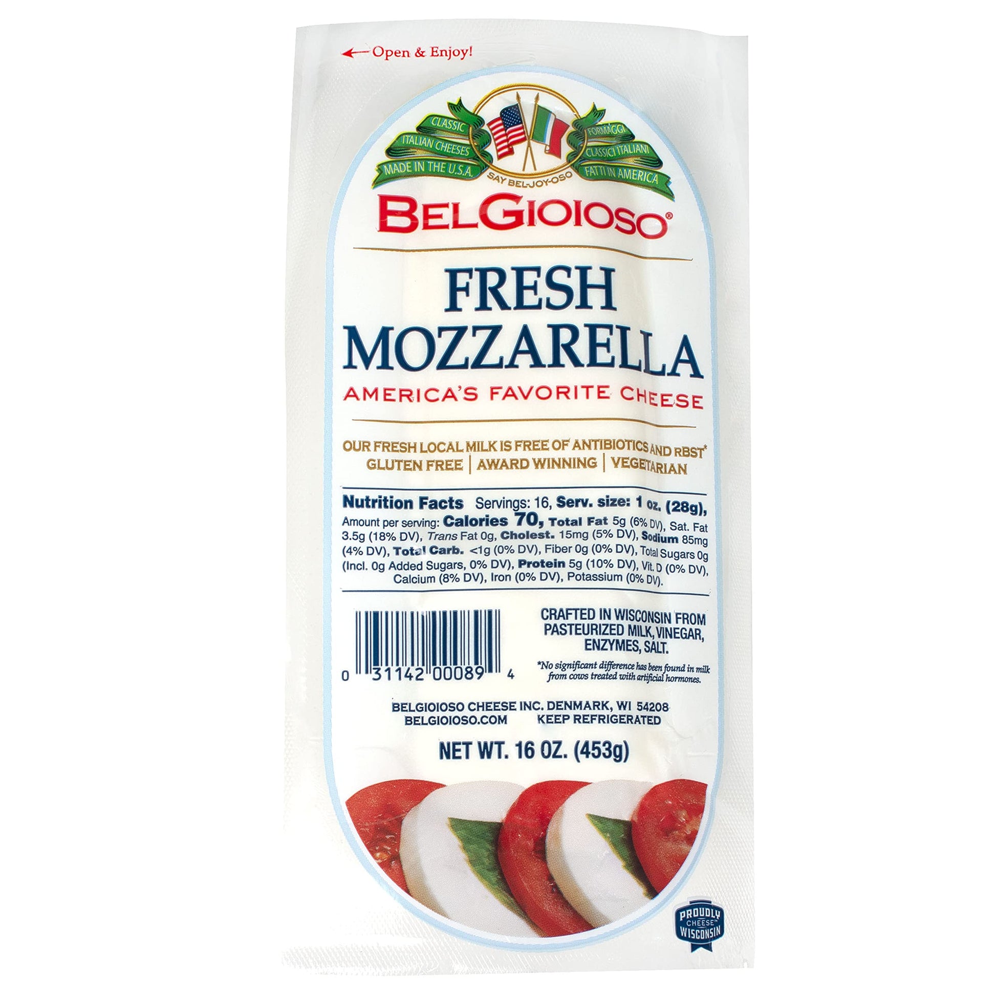 Wholesale BelGioioso Fresh Mozzarella Logs 16 oz- Bulk