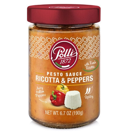 Wholesale Polli Ricotta & Pepper Pesto Sauce | 6.7 oz (190gr)- Bulk