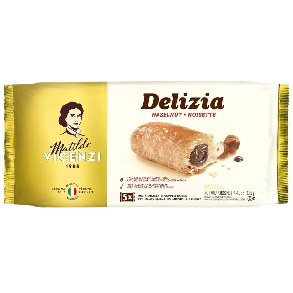 Wholesale Vicenzi Case Delizia Hazelnut Puff Pastry Bars- Bulk