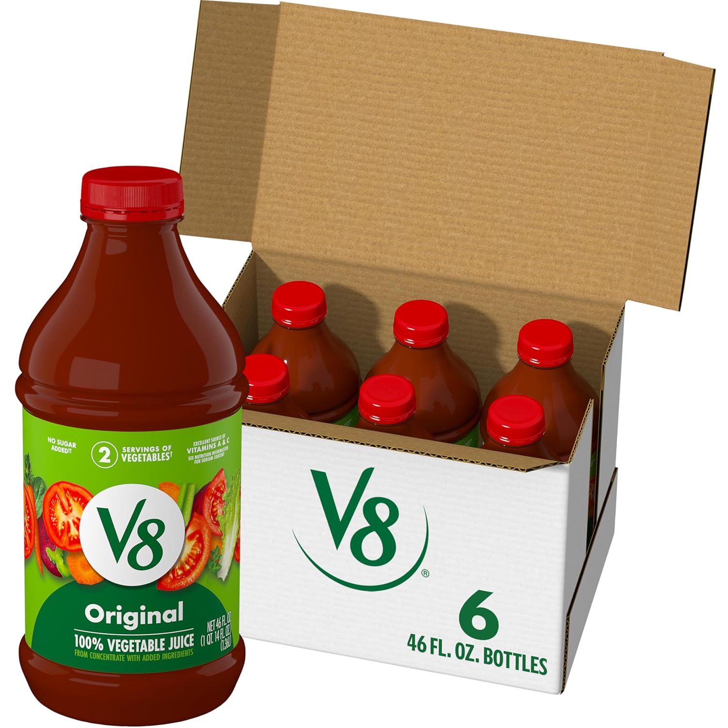 Wholesale V8 Case V-8 Vegetable Juice 46Oz Plastic- Bulk
