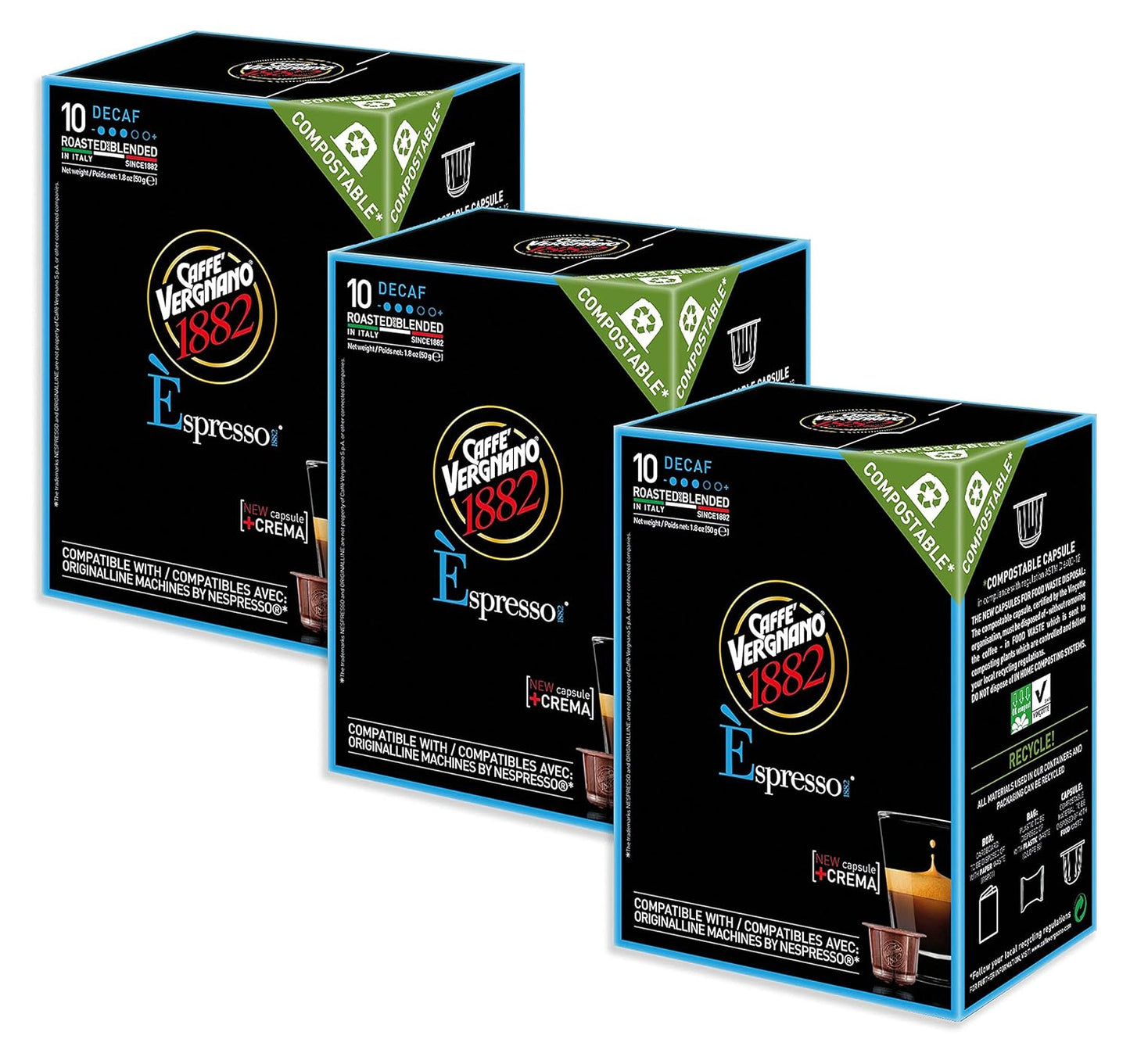 Wholesale Caffe Vergnano Case Decaf Espresso Capsules- Bulk