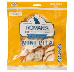 Wholesale Roman's Bakehouse Original Pita Bread Mini Vegan 200 g- Bulk