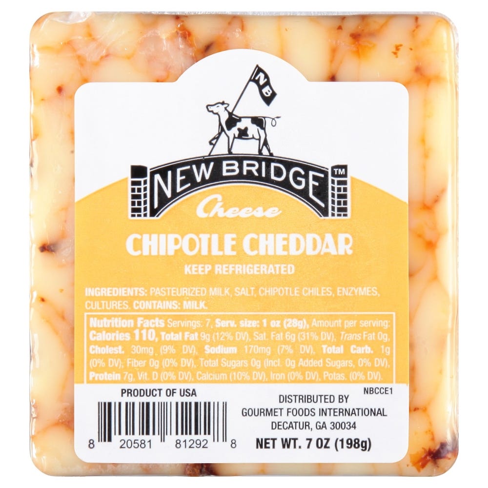 Wholesale New Bridge Chipotle Cheddar Cuts 7 Oz- Bulk
