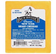 Wholesale New Bridge Aged 1 Year Sharp Yellow Cheddar Cuts 7 Oz- Bulk