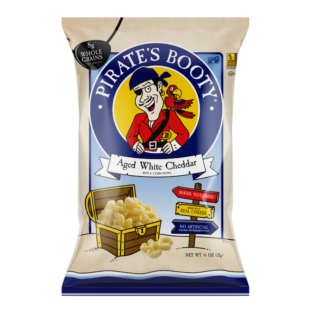 Wholesale Pirates Booty Case Aged White Cheddar Corn Puff- Bulk
