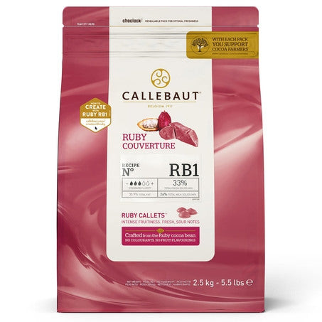 Wholesale Callebaut Case Couverture Callet Ruby Chocolate- Bulk