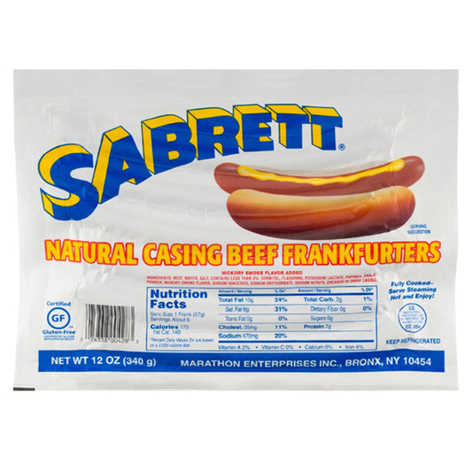Wholesale Sabrett Case * Grilled Hot Dog 605 10:1- Bulk