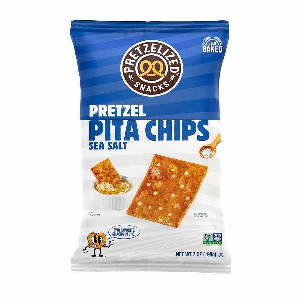 Wholesale Pretzelized Snacks Pretzel Pita Chips Sea Salt 7 Oz- Bulk