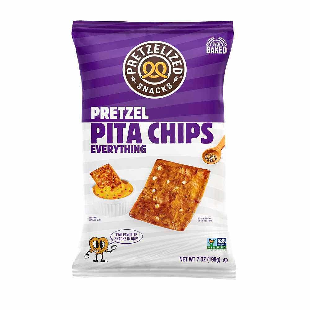 Wholesale Pretzelized Snacks Pretzel Pita Chips Everything 7 Oz- Bulk