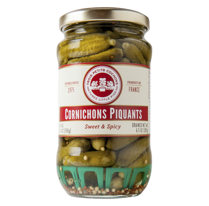 Wholesale Les Trois Sweet& Spicy Baby Gherkin- Bulk