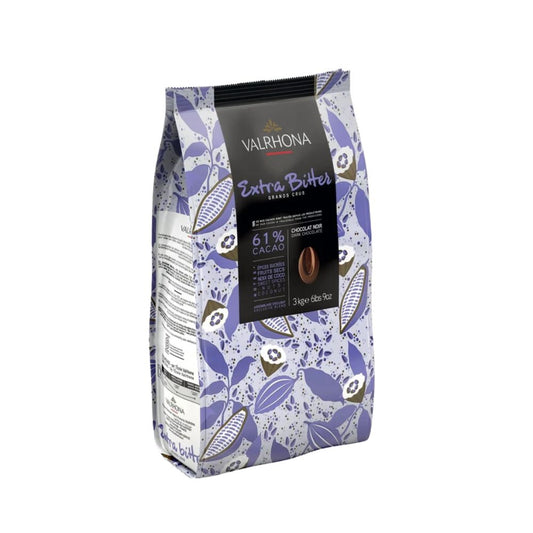 Wholesale Valrhona Extra Bitter Dark Chocolate 61% Block | 3 kg- Bulk