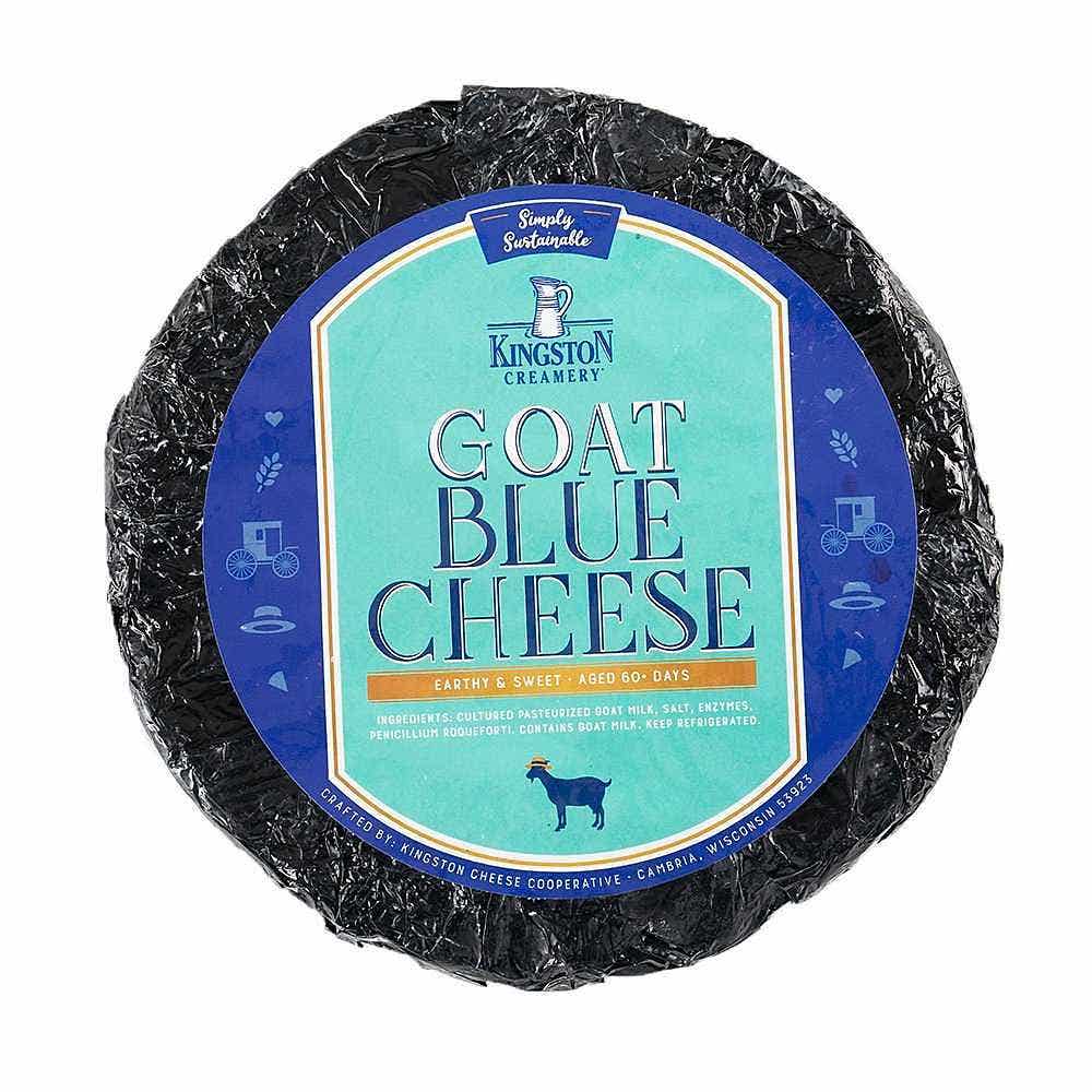 Wholesale Kingston Creamery Goat Blue Cheese Split Wheel 3 Lb- Bulk
