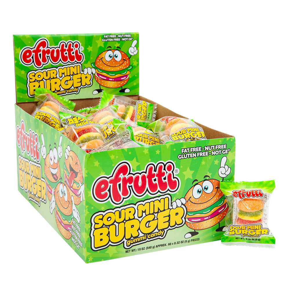 Wholesale Efrutti Sour Mini Burger 0.32 Oz- Bulk
