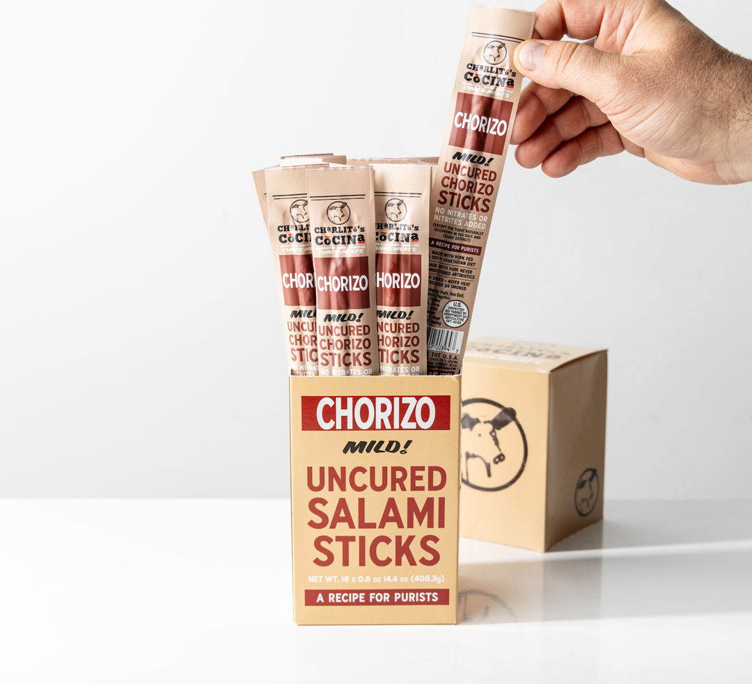 Wholesale Charlitos Chorizo Seco Uncured Stic- Bulk