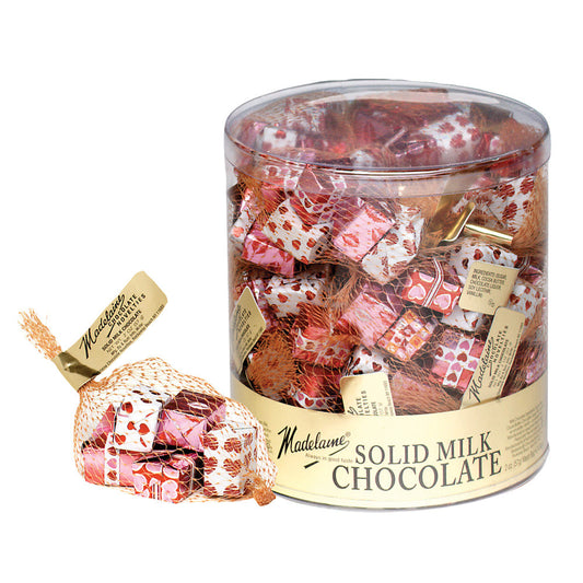 Wholesale Madelaine Foiled Milk Chocolate Squares Mesh Bag 2 Oz- Bulk