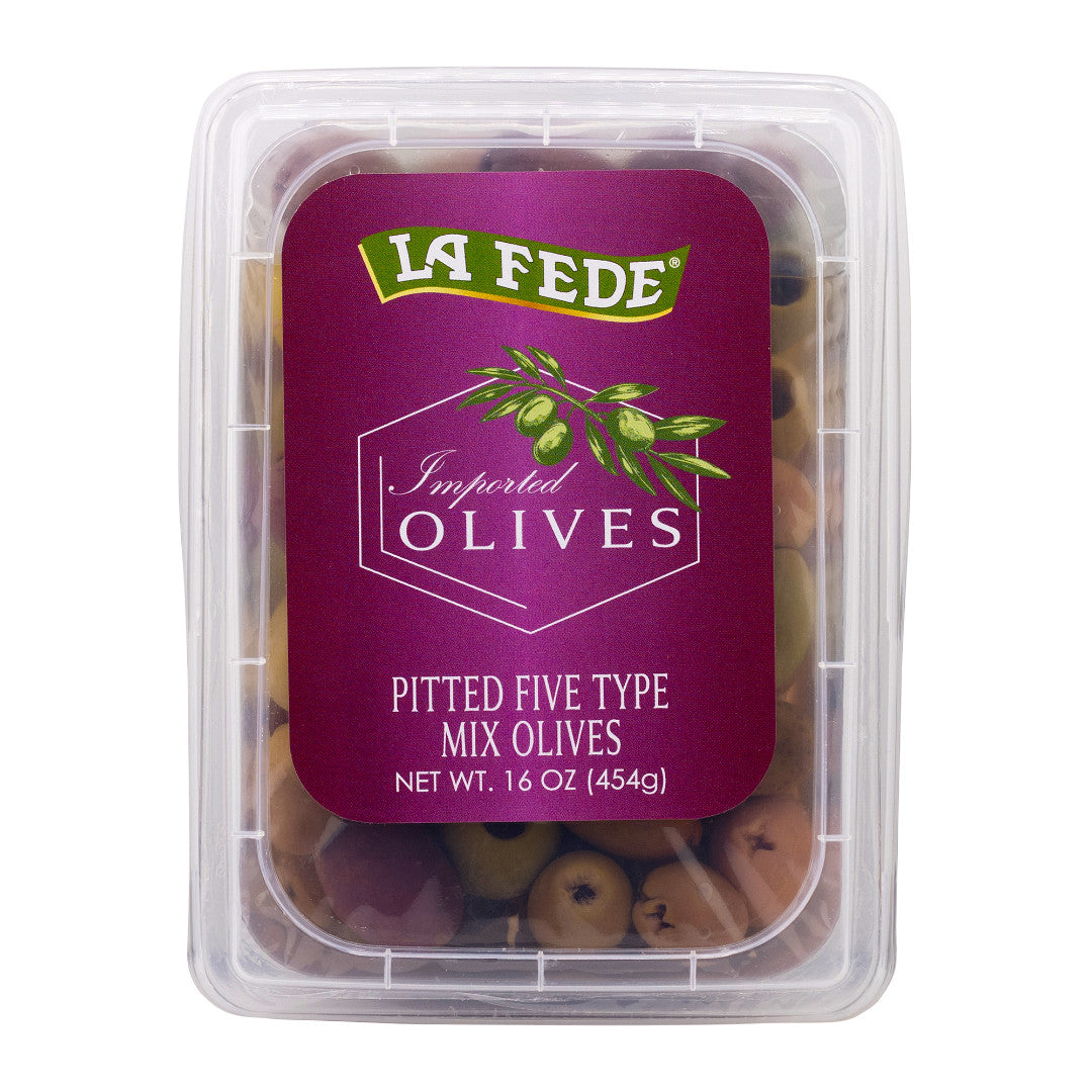 Wholesale La Fede Case 5 Type Blend Pitted Olives- Bulk