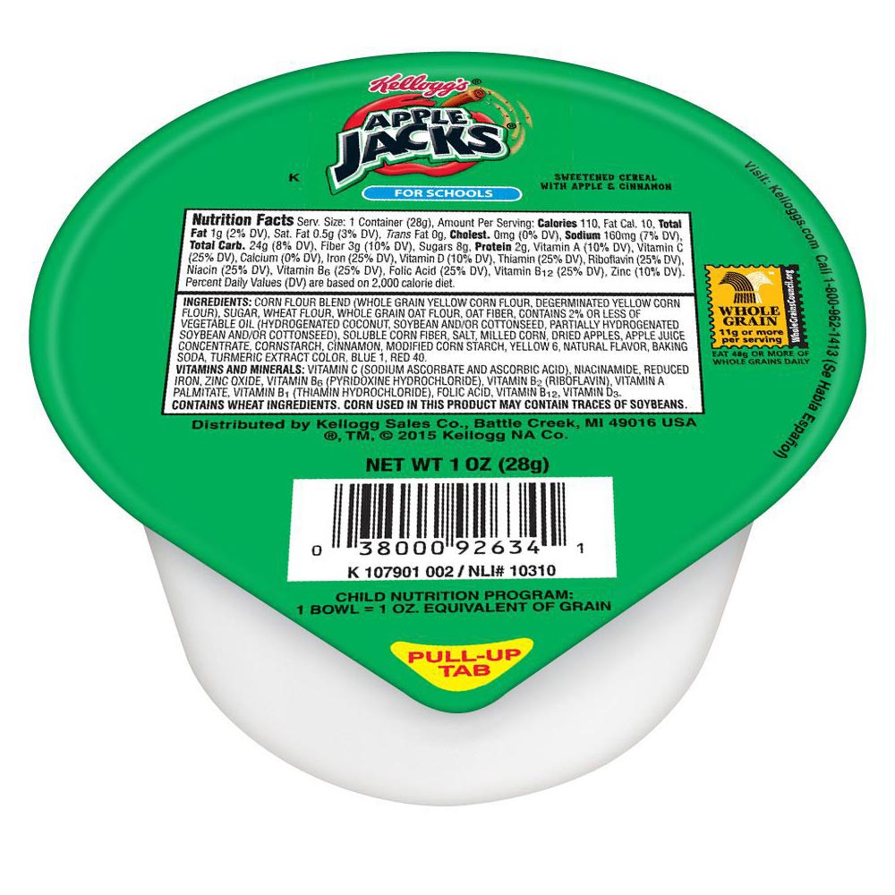 Wholesale Kellogg'S Case Apple Jacks Cereal Reduced Sugar Bowl- Bulk