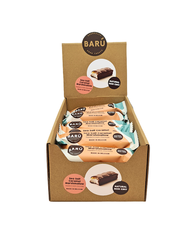 Wholesale Baru Dark Choc. Marshmallow Bar W/Nutty Sea Salt Caramel (Flowpacked) 1.06 Oz.- Bulk