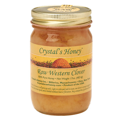 Wholesale Crystal’S Honey Raw Western Clover Honey 17 Oz Jar- Bulk