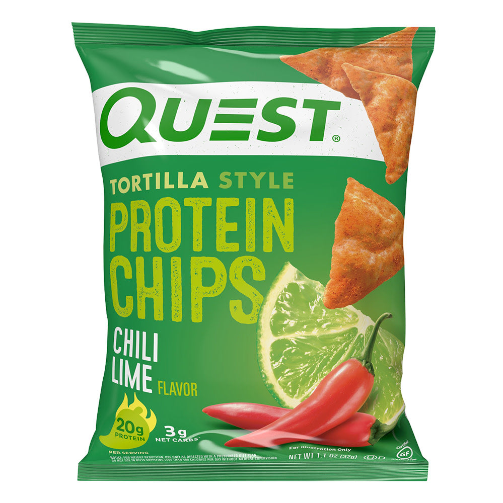 Wholesale Quest Tortilla Style Protein Chips Chili Lime 1.1 Oz Bag- Bulk