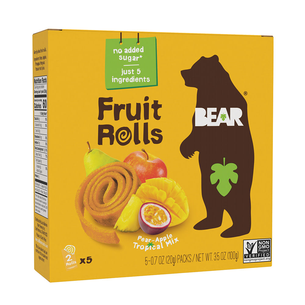 Wholesale Bear Real Fruit Pear-Apple Tropical Mix Yoyos 3.5 Oz Box- Bulk