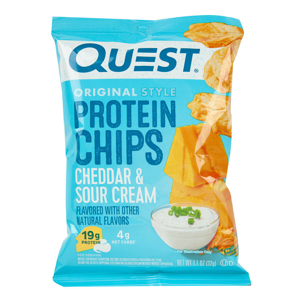 Wholesale Quest Cheddar & Sour Cream Tortilla Style Protein Chips 1.1 Oz Bag- Bulk