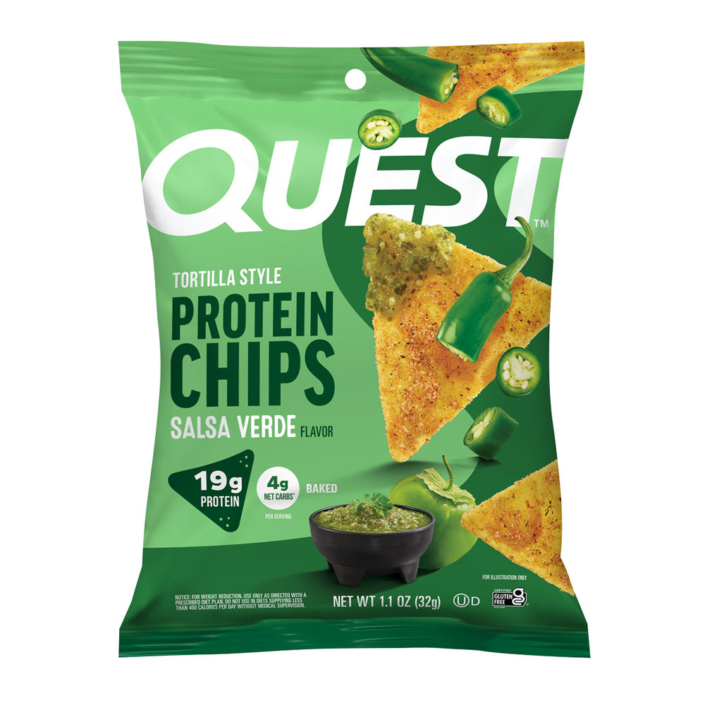 Wholesale Quest Salsa Verde Tortilla Style Protein Chips 1.1 Oz Bag- Bulk