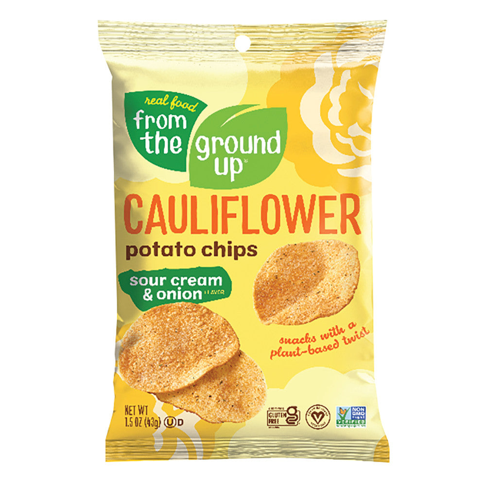 Wholesale From The Ground Up Sour Cream And Onion Cauliflower Potato Chips 1.5 Oz Bag- Bulk