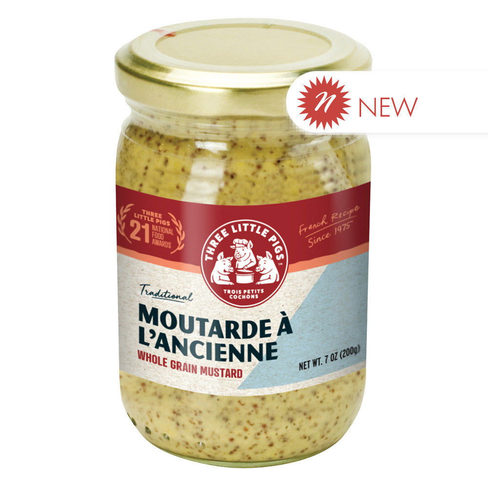 Wholesale Les Trois Whole Grain Mustard 7 oz- Bulk