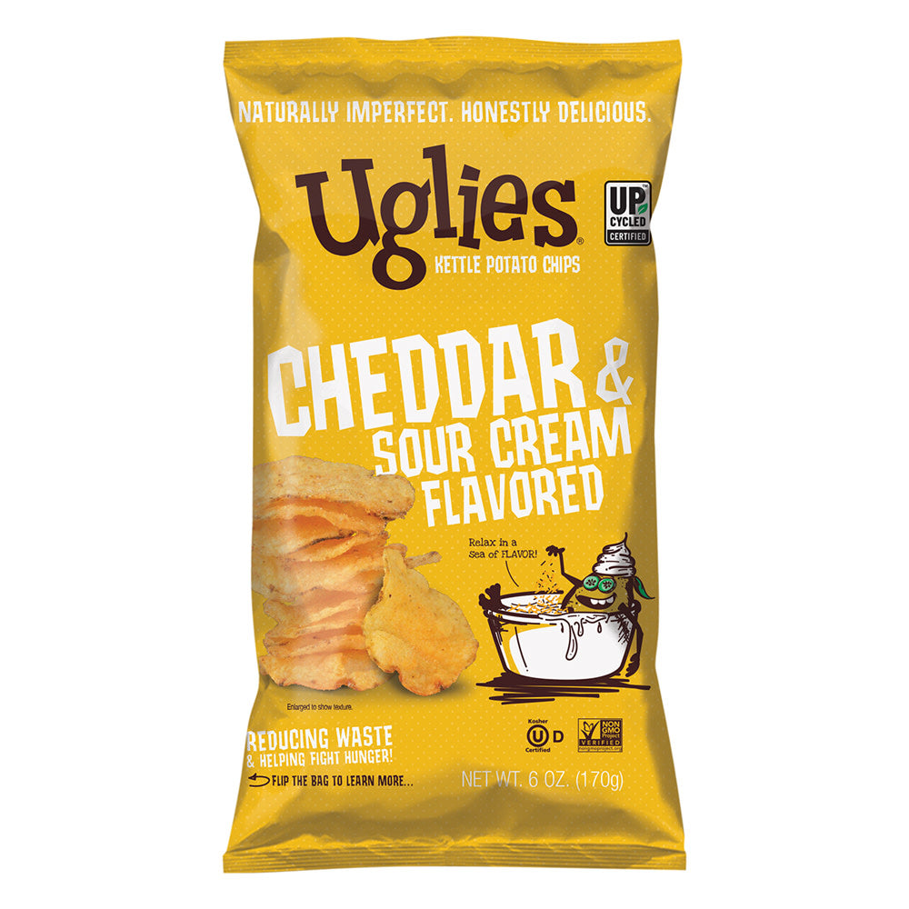 Wholesale Uglies Cheddar & Sour Cream Kettle Potato Chips 6 Oz Bag- Bulk