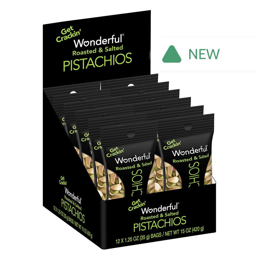 Wholesale Wonderful Roasted & Salted Pistachios 1.25 Oz Peg Bag- Bulk