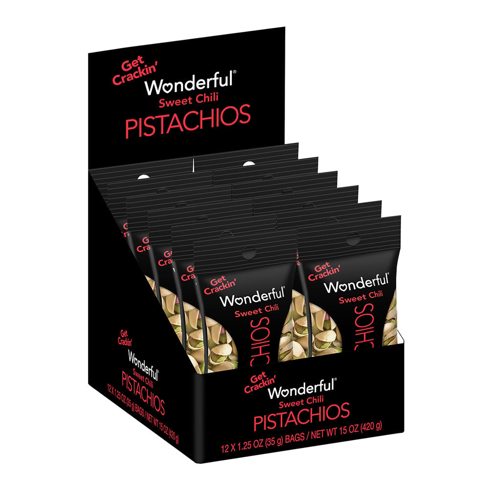 Wholesale Wonderful Sweet Chili Pistachios 1.25 Oz Peg Bag- Bulk