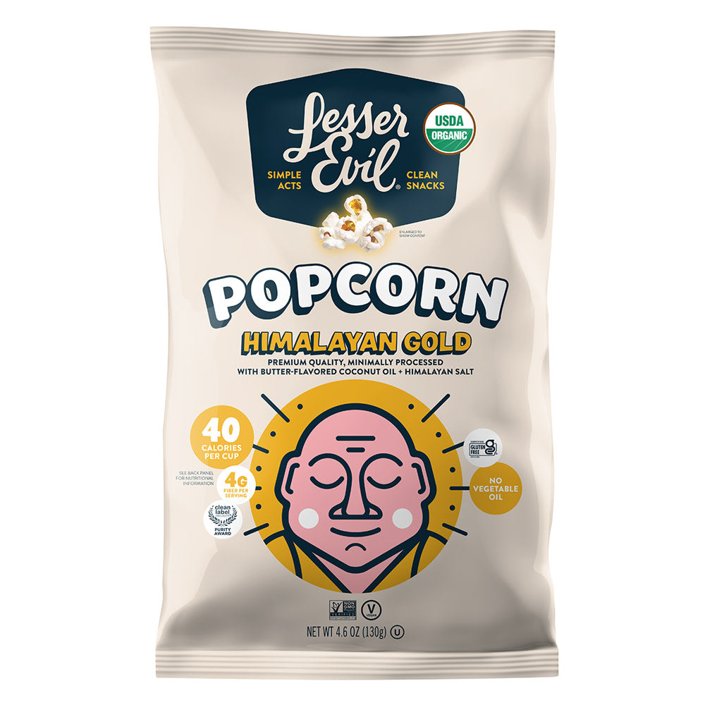Wholesale Lesser Evil Organic Himalayan Gold Popcorn 4.6 Oz Bag- Bulk