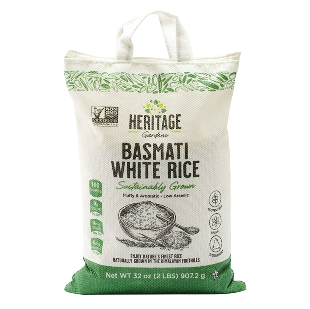 Wholesale Heritage Gardens Basmati White Rice 2 Lb Bag- Bulk