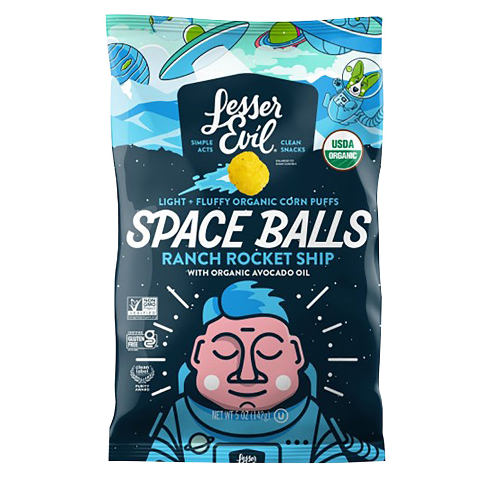 Wholesale Lesser Evil Space Balls Ranch Rocket Ship 5 Oz Bag- Bulk