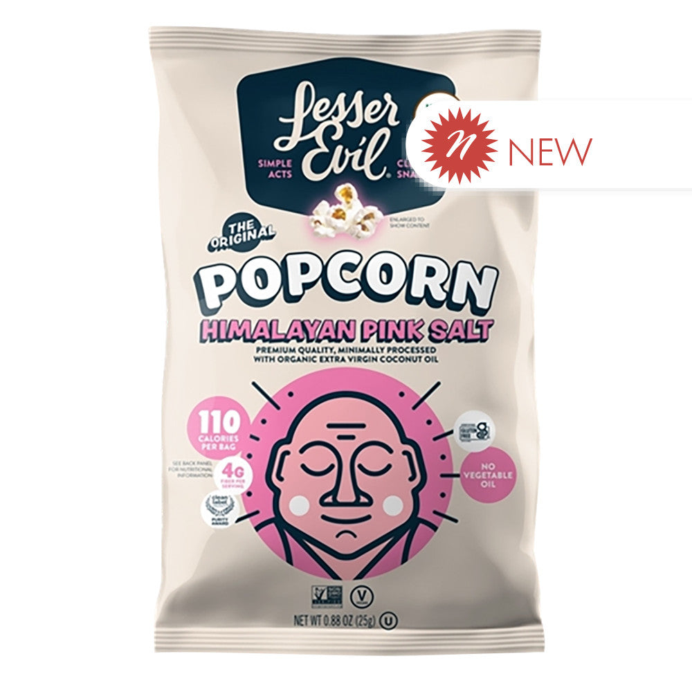 Wholesale Lesser Evil - Org Popcorn - Himalayan Pink Salt - .88Oz- Bulk