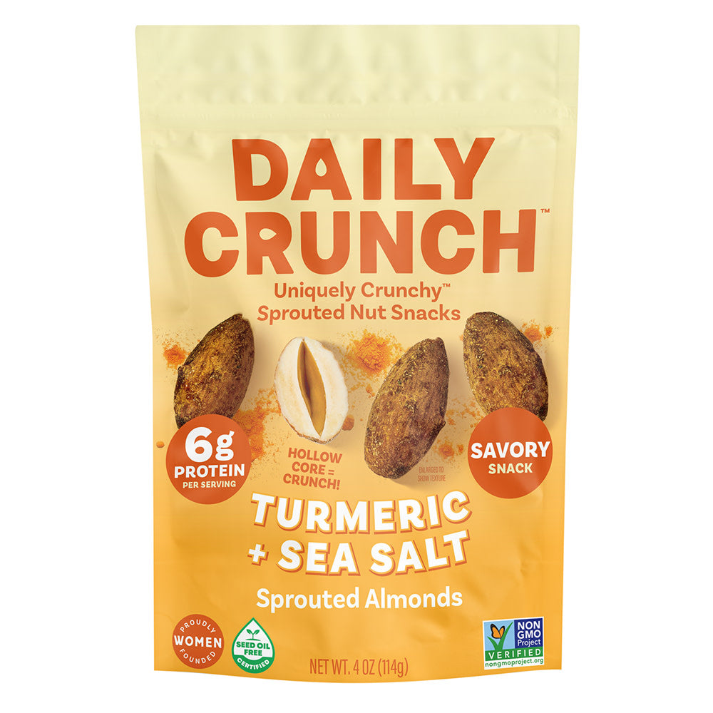 Wholesale Daily Crunch - Tumeric Sslt Sprouted Almonds - 4Oz- Bulk