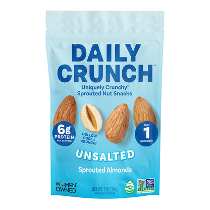 Wholesale Daily Crunch - Unsalted Og Sprouted Almonds - 4Oz- Bulk