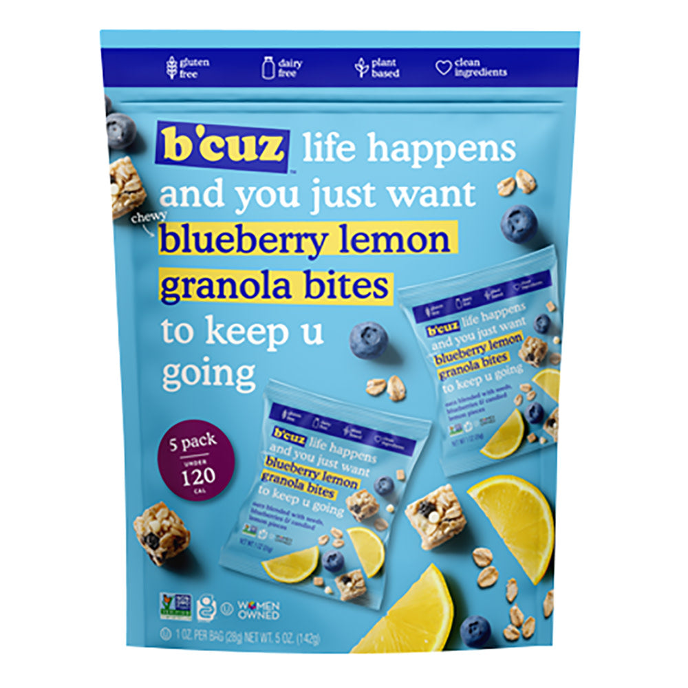 Wholesale B'Cuz Blueberry Lemon Granola Bites Multipack 5 Oz Pouch- Bulk