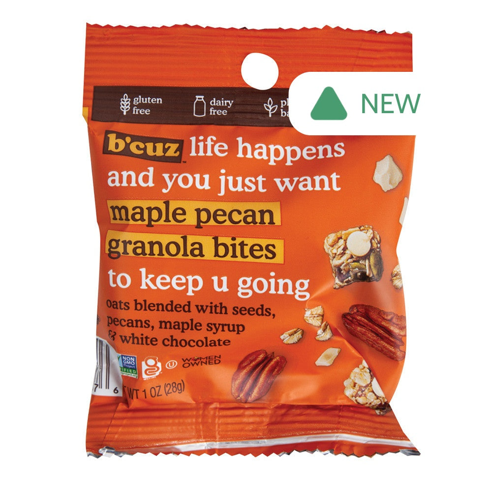 Wholesale B'Cuz Maple Pecan Granola Bites 1 Oz Peg Bag- Bulk