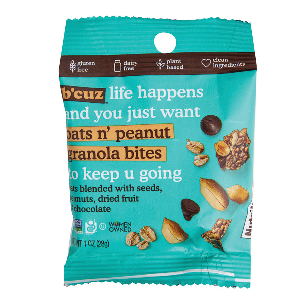 Wholesale B'Cuz Oats N' Peanut Granola Bites 1 Oz Peg Bag- Bulk
