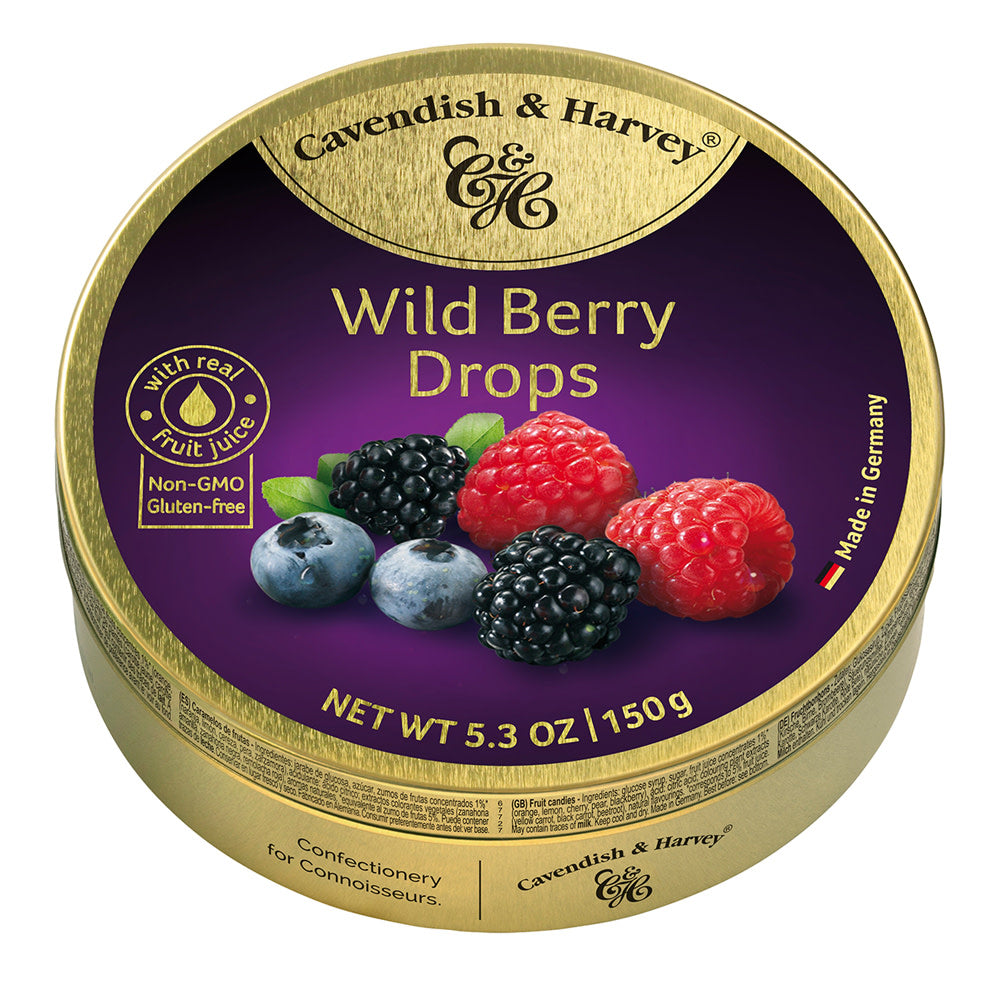 Cavendish & Harvey Wild Berry Drops 5.3 Oz Tin
