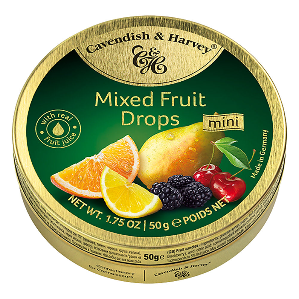 Wholesale Cavendish & Harvey Mixed Fruit Drops 1.75 Oz Tin- Bulk