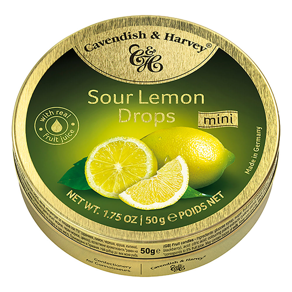 Wholesale Cavendish & Harvey Sour Lemon Drops 1.75 Oz Tin- Bulk